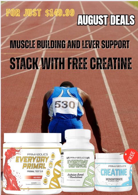 Primabolics muscle building and lever support August Stack with free creatine